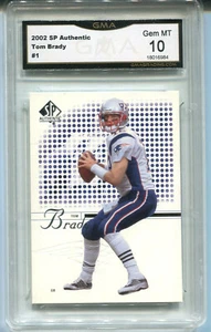 2002 Tom Brady SP Authentic Card Gem Mint 10 #1 - Picture 1 of 1