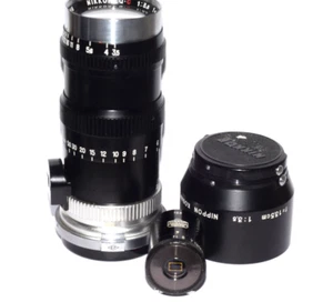 13,5cm f3,5 Nikkor Q.C Nippon Kogaku schwarz + Sucherobjektiv für Nikon Contax RF Mi - Bild 1 von 4
