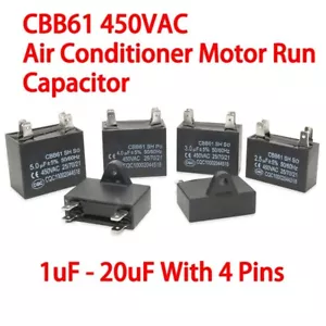 Condensatore avviamento ventola motore CBB61 450 VAC 1uF~20uF condensatore di funzionamento - Foto 1 di 5