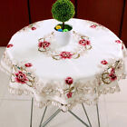 Round Embroidered Lace Tablecloth Floral Table Cloth/Topper Wedding Party 33inch