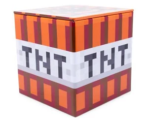 Minecraft TNT Tin Storage Box Cube Organizer with Lid | 4 Inches - Picture 1 of 7