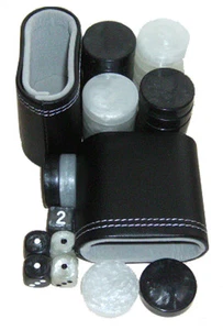 Backgammon accessories set. 30 Medium checkers, dice, cube, 2 cups. FREE p&p UK - Picture 1 of 1
