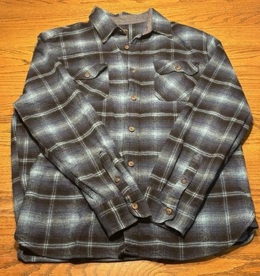 Jack’s MFG Heritage Flannel Button-Up Shirt – Blue/Black Plaid XL – 100% Cotton - Image 1 of 4