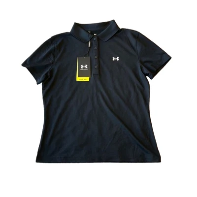 Under Armour Short Sleeve Polo Shirt Golf Active Fitted Women's Small Black NWT - Image 1 of 4