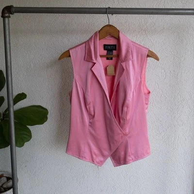 Vintage Finity Pink Silk Vest Size M - Image 1 of 4