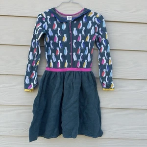 Vestido Suéter Tejido Mini Boden Verde Oscuro Colorido Búhos Niñas Talla 9 10 - Imagen 1 de 10