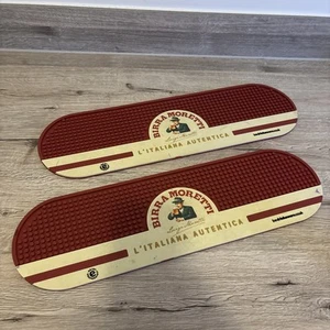 x2 Birra Moretti Rubber Bar Runner Beer Drip Mat Wetstop 50 x 14.5 x 0.8cm USED - Picture 1 of 8