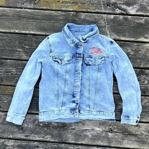 Barbie Girls Denim Jacket Size L 10-12 Girl Revolution Graphic Jean Jacket - Picture 1 of 7