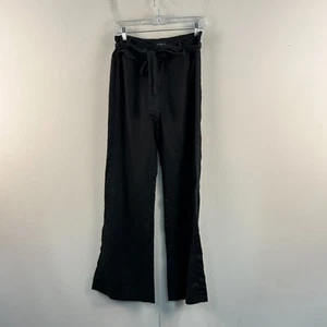 Twenty One Womens Medium Pants Linen Black 32" Inseam Pockets Tie Belt 20207 - Picture 1 of 9