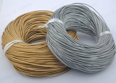 Cuerda redonda de cuero auténtico dorado plata hágalo usted mismo para hacer joyas 1,5 mm 2 mm 3 mm Foto 1 de 2