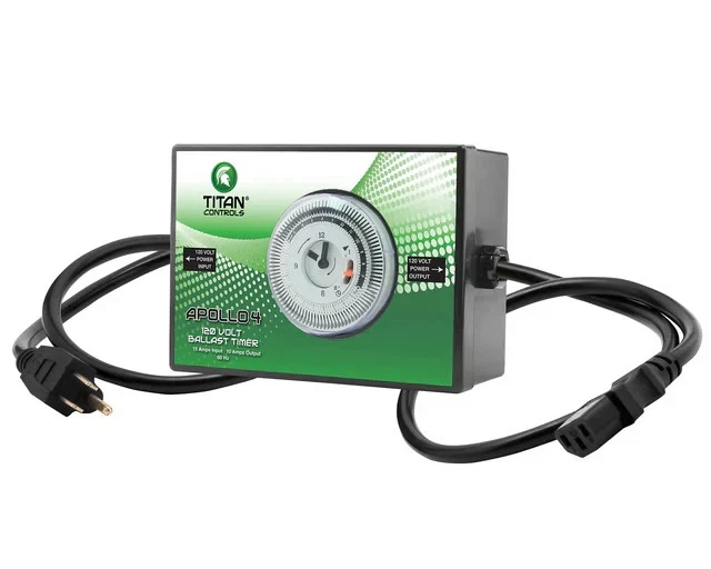 Temporizador en línea Titan Controls Apollo 4 120V para luces de cultivo, balastos HID Foto 1 de 1