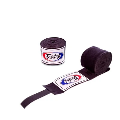 Envolturas de manos Fairtex 120" algodón elástico negro HW2 Muay Thai boxeo kickboxing MMA Foto 1 de 2