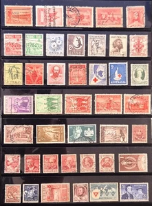 Old Australian Stamps - Stamp Mix Pre-decimal 1950s 1960s Sold as Shown - Bild 1 von 1