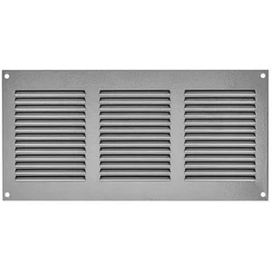 Grey Metal Air Vent Grille 300mm x 150mm Fly Screen Flat Louvre Duct Cover - Picture 1 of 3