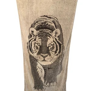 Toalla de playa Phoenix Tiger 1980 vintage hecha en Taiwán decoración de selva Big Cat - Imagen 1 de 6
