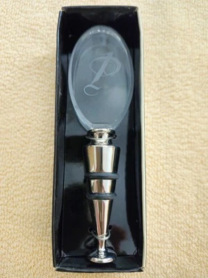 MUDPIE Cosmopolitan Inicialmente Hogar P Grabado Monograma Botella Topper NUEVA Letra Foto 1 de 3