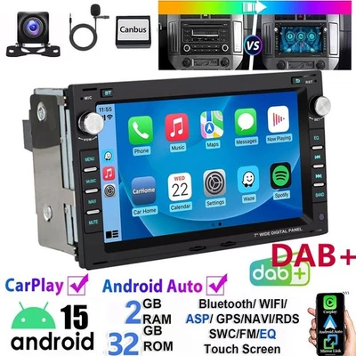 DAB+ Android 15 Carplay Autoradio Für VW Polo 9N Golf 4 Passat B5 T5 GPS RDS - Bild 1 von 4