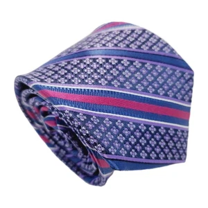 Jhane Barnes Necktie Purple Stripe Pattern Men's Silk Neck Tie Jacquard - Picture 1 of 5