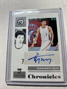 2021 Chronicles Draft Haowen Guo Rookie Auto Autograph Orange Parallel - Bild 1 von 2