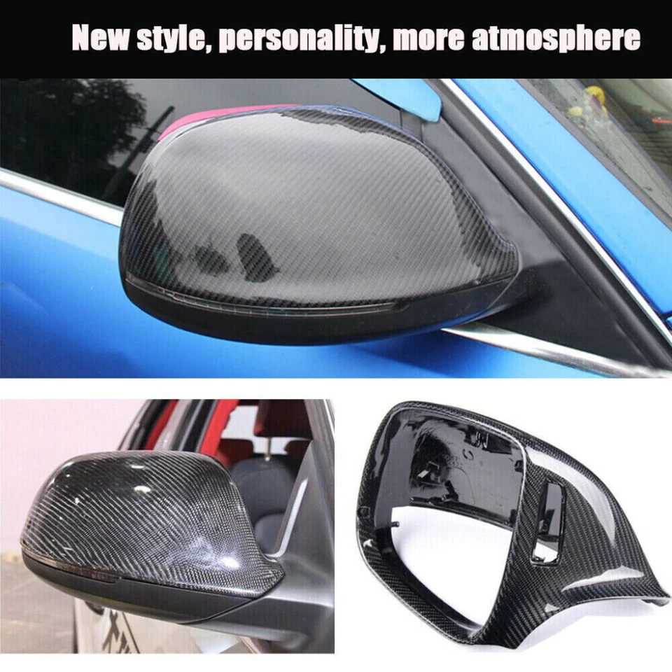 Cubierta de espejo retrovisor lateral de fibra de carbono con asistencia de carril para Audi Q5 SQ5 09-17 Q7 SQ7 09-15 Foto 1 de 4