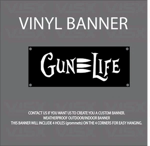 Gun Life Tread VINYL Banner Flag Outdoor indoor USA NRA Rifle Control Hunt Fish - Picture 1 of 4