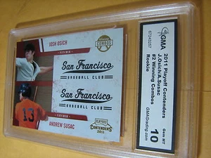 Andrew Susac Josh Osich Giants 2011 Playoff Contenders Combos # 2 RC Graded 10 - Bild 1 von 1
