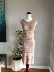 Zara Crochet Knit Sleeveless Maxi Dress Womens Size Small NWT - Picture 1 of 4