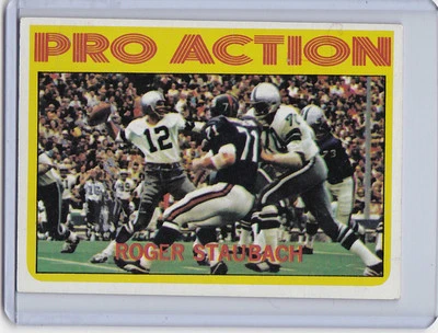 1972 TOPPS NO. 122 ROGER STAUBACH PRO ACTION DALLAS COWBOYS  FREE S&H - Image 1 of 2