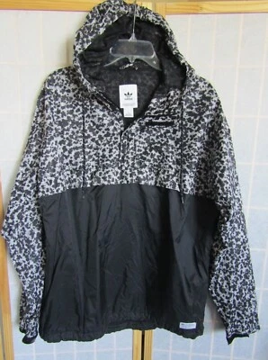 NIB adidas Originals Black/White Design 1/4 Zip Lightweight Hoodie Jacket Mens L - Image 1 of 4