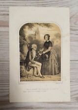 1850 litografía impresión en color grabado en madera mujeres moda antiguo...