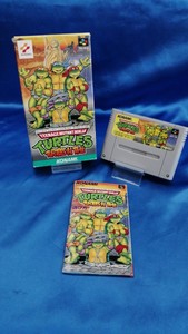 Konami Mutant Tartarughe IN Time Super Famicom Softwarewith Scatola Da Giappone
