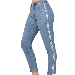 Judy Blue High Waist Side Fray Slim Fit Jeans Size 32 NWT - Picture 1 of 15