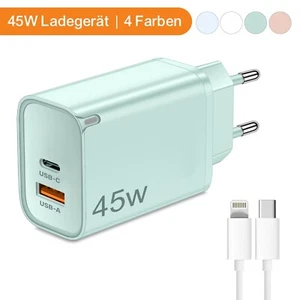 Chargeur Rapide 45W + Câble de Charge USB-C pour iPhone, iPad Alimentation | Câble TYP-C - Photo 1 sur 18