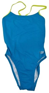 SPEEDO Womens One Piece Swimming Costume Blue Yellow Endurance + Design UK 12 E - Picture 1 of 5