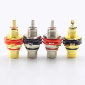 2pcs RCA Female Socket Connector Chassis Panel Mount Adapter Audio Terminal Plug - Picture 1 of 7