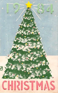 Postkarte Hold to Light Weihnachtsbaum 1984 von Mallory & Rucker - Bild 1 von 2