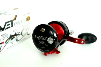 Avet MXL6/3 MC RAPTOR PLUS 2-Speed Lever Drag Reel BLACK RED Limited Right Hand - Image 1 of 4