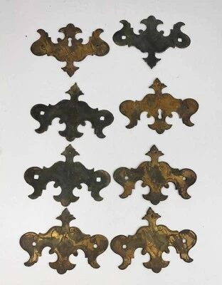 Antique 1800s 8x Vintage Brass Escutcheon Plate - Image 1 of 4