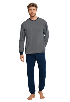 Schiesser Pigiama Uomo Lungo Tgl 48-62 Normale Taglie extra Large Pigiama Lungo - Immagine 1 di 3