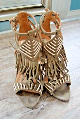 Schutz Suede Heels Beige Size 7B - Image 1 of 4