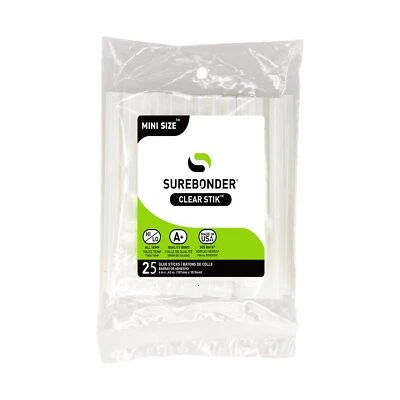 Paquete de 25 palos de pegamento mini tamaño 4" L, 5/16" D barra multiusos Foto 1 de 4