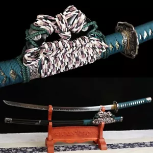 Clay Tempered Japan Tachi Falchion Ninja Sword Katana Folded Steel Blade Sharp - Picture 1 of 10