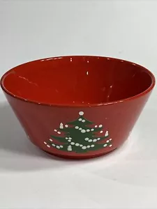 Waechtersbach Red Christmas Tree Large 9" Serving Bowl Vintage German Handmade - Picture 1 of 3
