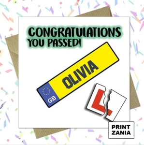 Personalisierte Karte L Kennzeichen Fahrprüfung bestanden gut gemacht Glückwunsch BDU - Bild 1 von 6