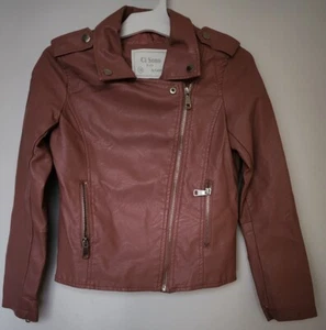 Ci Sono Kids Cavalini Girls Pink Faux Leather Zip Front Short Jacket Size 10  - Picture 1 of 3