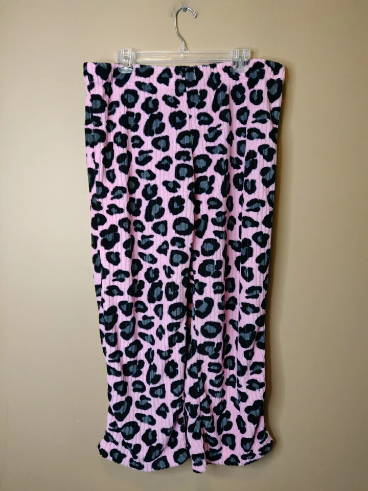 Faded Glory Mujer XL (16-18) 38 x 27 Polar Lounge Pantalones Rosa Negro Cintura Elástica Foto 1 de 4