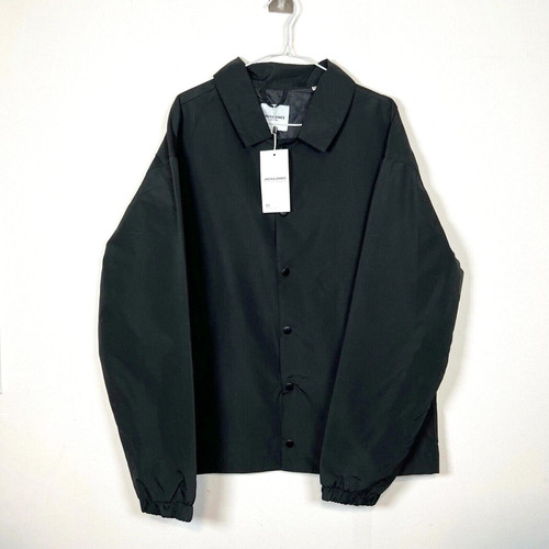Jack & Jones Coach Giacca Leggera Nero Cappotto Utility Minimal UK Taglia L