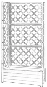 FIORIERA ITALIA RETTANGOLARE CON SPALLIERA ANGOLARE STEFANPLAST CM.100X43X192 - Foto 1 di 2