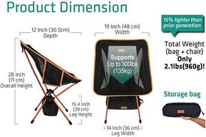 Camping Chair Fishing Picnic Compact Ultralight Folding Beach Christmas Gift New - Picture 1 of 12