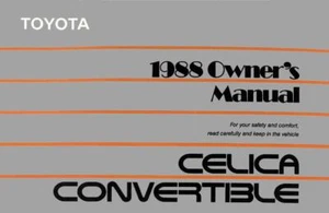 Toyota Celica - Convertible Supplement 1988 Maintenance/Owners Manual Book - Picture 1 of 1